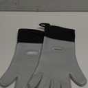 GEEKHOM BBQ Gloves Heat Resistant Oven Mitts - Silicone Grilling Gloves with 13.7" Arm Protection - Waterproof Pot Holder Non-Slip for Men & Women, Kitchen Outdoor Cooking, Baking, Camping, Light Gray (One Size Fits Most)