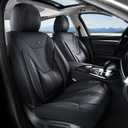 Coverado Car Seat Covers with Lumbar Support, Front Covers for Cars, Universal Automotive Seat Cover, Waterproof, Leather Car Seat Cushion, Interior Seat Protectors for Most Cars