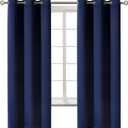 BGment Blackout Curtains for Bedroom 63 Inches Long - Navy Blue Room Darkening Thermal Insulated Sunlight Blocking Grommet Window Drapes for Kids Boys Room, Set of 2 Panels, 42 x 63 Inch