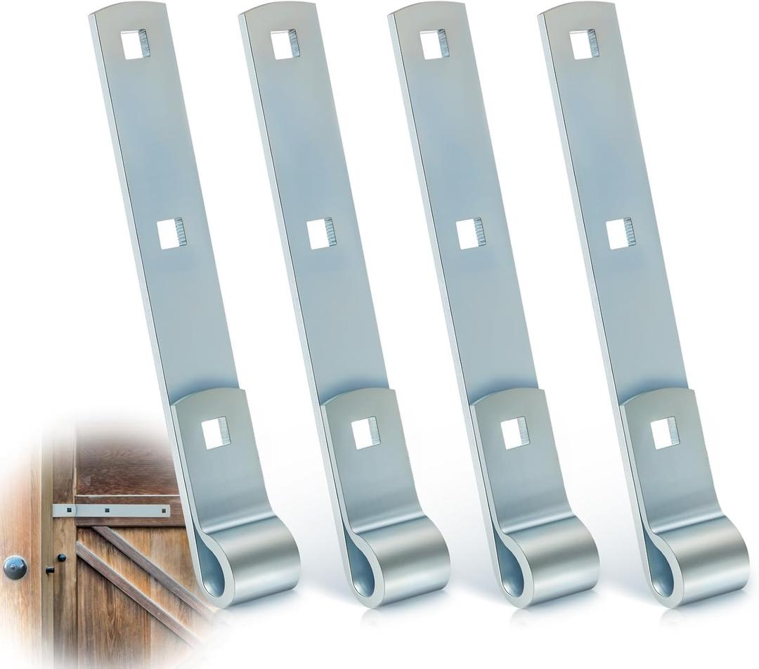 Yaocom 4 Pack 8" Zinc Strap Hinge Heavy Duty for Gates, Tool Sheds, Barns and Other Swing Doors (Silver)
