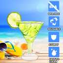 50 Pack Plastic Martini Glasses,7 oz Clear Disposable Cocktail Cups,Reusable Tall Stemmed Wine Shooter Glasses for Party Wine,Champagne,Margarita