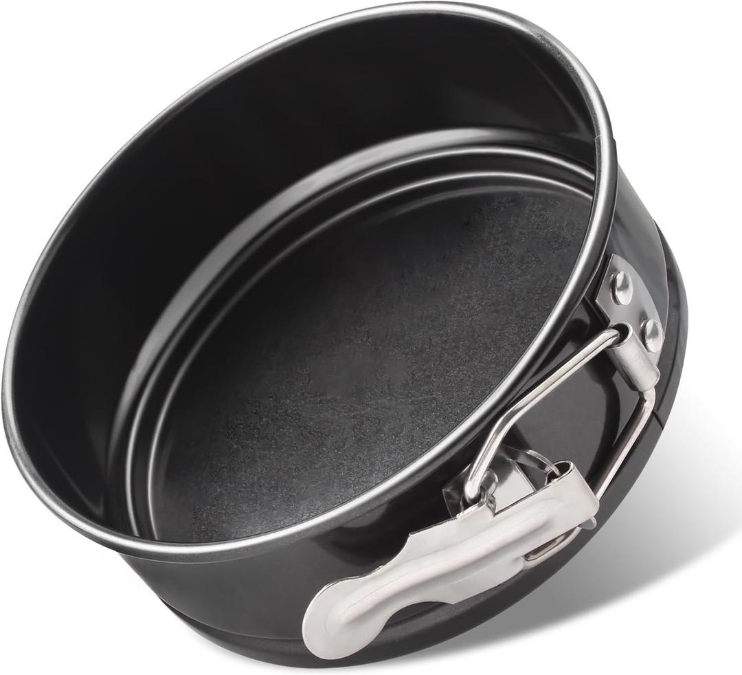 Cheesecake Pan Set, 4/7/8/9 inch Nonstick Leakproof Springform Pan for Mini Cheesecakes, Pizzas, Quiches, Black, 4 inch 