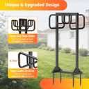 HeroicLion Garden Hose Holder Holds 2 x 160FT Hoses, Super Stable Water Hose Holders with 4 Spikes, Rustproof Freestanding Hose Stand Hanger Garden Hose Storage for Outside Yard Lawn Farm, Black