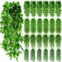 Daifunli 24 Pcs Artificial Hanging Plants Fake Hanging Ferns Plastic Faux Plants for Wall Room Garden Garland Indoor Outdoor Decor No Basket (Boston,Eucalyptus,Ivy Vine,String of Pearls)