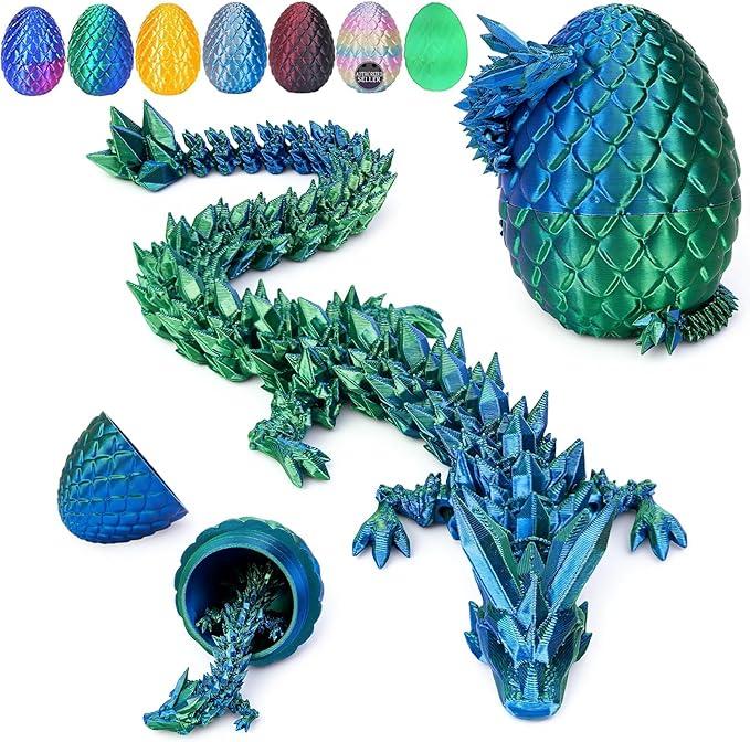KVERM 12PCS 3D Printed Dragon Eggs with Dragons Inside, Dragon Egg Fidget Toy, Valentines Day Gifts for Kids, Easter Decorations for Boys Girls Cool Easter Basket Essentials Stuffers
