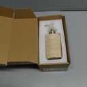 Natural Marble Vintage Stone Refillable Bathroom Liquid Dispenser 165ml Lotions Soap Container Stainless Steel Pump Head (Beige Travertine)