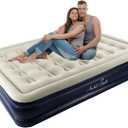 Air Mattresses with Built in Pump, Fast Inflation/Deflation Inflatable Mattress, Foldable Bed Home, Camping & Guests, 16in Bed Height,Blue, Queen Size (Queen (U.S. Standard))