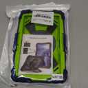 for Samsung Galaxy Tab A9 8.7-Inch 2023 Case,(No Tab A9+ Plus) 360 Rotating Stand Shoulder Strap Heavy Duty Shockproof Protective Silicone Case (Navy Blue Green, Tab A9 8.7")