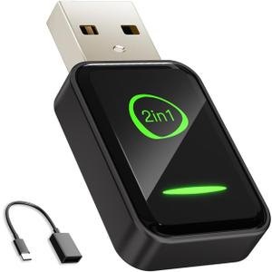 Mini Wireless CarPlay Adapter for Apple iPhone iOS 10+,No Delay & Fast, Plug & Play, Multi-User Seamless Connection for Convert Wired to Wireless Carplay Dongle for 2016+ Cars, USB-A/Type-C Port