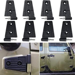 BESTAOO Door Hinge Kit for Jeep Wranlger Unlimited Rubicon Sahara Sports Accessories 2007-2018 JK JKU 4-Door, Heavy Duty Aluminum Alloy, 8 Piece (Black) BESTAOO Door Hinge Kit for Jeep Wranlger Unlimited Rubicon Sahara Sports Accessories 2007-2018 JK JKU 4-Door, Heavy Duty Aluminum Alloy, 8 Piece (Black)