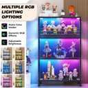 VersionTECH. 3-Tier Display Cabinet with Glass Doors & 6000+ RGB Lights, 37.6"H x 23.6"W x 11"D
