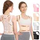 Fit Geno Back Brace Posture Corrector for Women & Men: Shoulder Straightener Adjustable Full Back Support Pain Relief - Scoliosis Hunchback Spine Corrector (Medium)