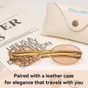 Dollger Retro Oval Sunglasses for Women Men Vintage Trendy 90s Gold Metal Frame Sun Glasses UV400 Protection Champagne Shades