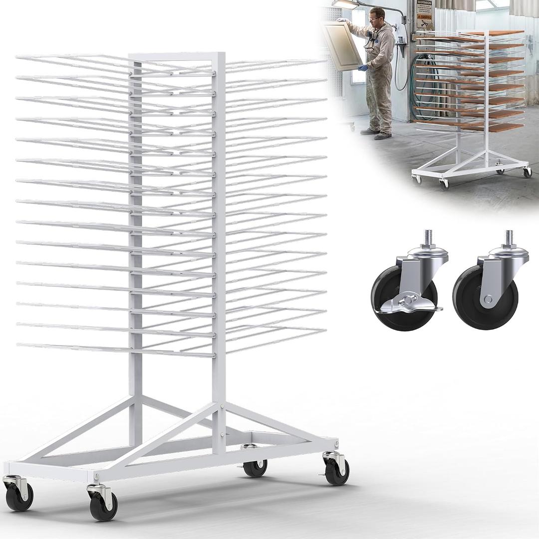 Paint Drying Rack,30-Tier Heavy-Duty Steel Drying Painting Rack