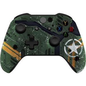 eXtremeRate Army Mecha Patterned Front Housing Shell Case for Xbox One S/X Controller, Soft Touch Faceplate Cover Replacement Kit for Xbox One S/X (Model 1708) - Controller NOT Included