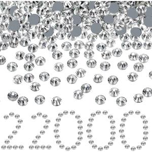 22000 Pcs Crystal Hotfix Rhinestone Large Quantity Flat Back Crystals Nail Gems Round Glass Rhinestones Flatback Hot Fix Gem Stones for DIY Crafts Clothes Shoes Supplies(SS10, Clear)