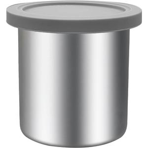 Stainless Steels Fit for Ninja Creami Containers- 1 Pack, 16oz Cups, Compatible with Ninja NC301, NC300, NC299AMZ, Fit for Ninja Creami Stainless Steel Pint, Silicone Lids, NC301 Creami Containers