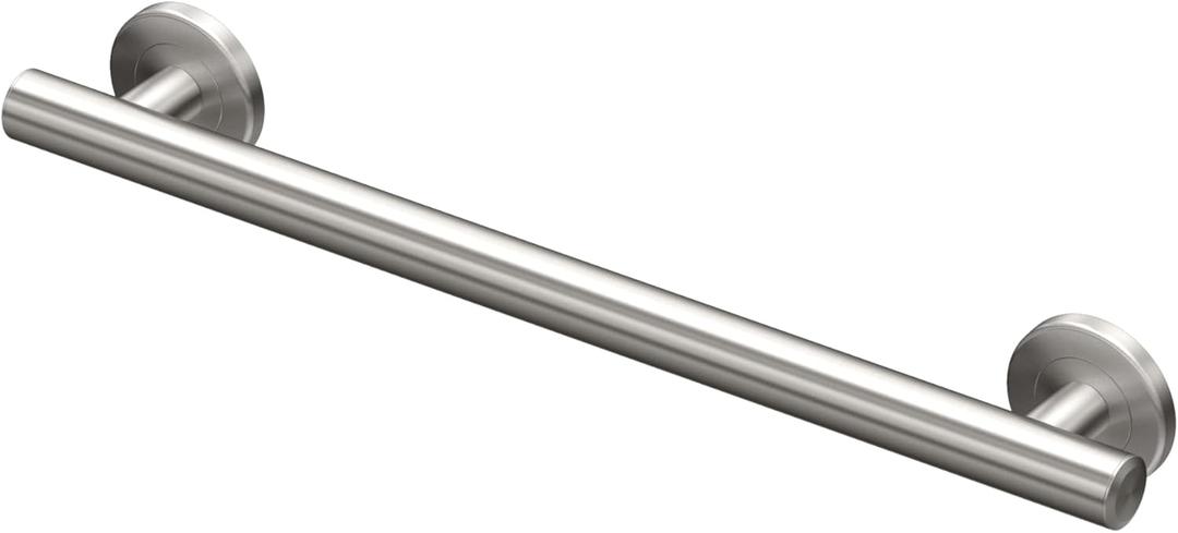 Gatco 853 Latitude II 18 Inch Grab Bar, ADA Compliant, Stainless Steel Bathroom Handicap Safety Bar, for Shower and Bathtub (Satin Nickel)