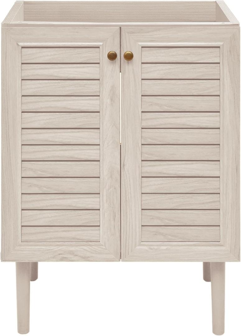 Swiss Madison Bron 24" Freestanding Bathroom Vanity Cabinet Without Top in White Oak