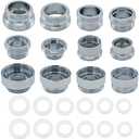 12 Pieces Faucet Adapter Kit Kitchen Aerator Adapter Male To Female,Male To Male Faucet Adapter Water Hose Adapter(Faucet Adapter Various Sizes)