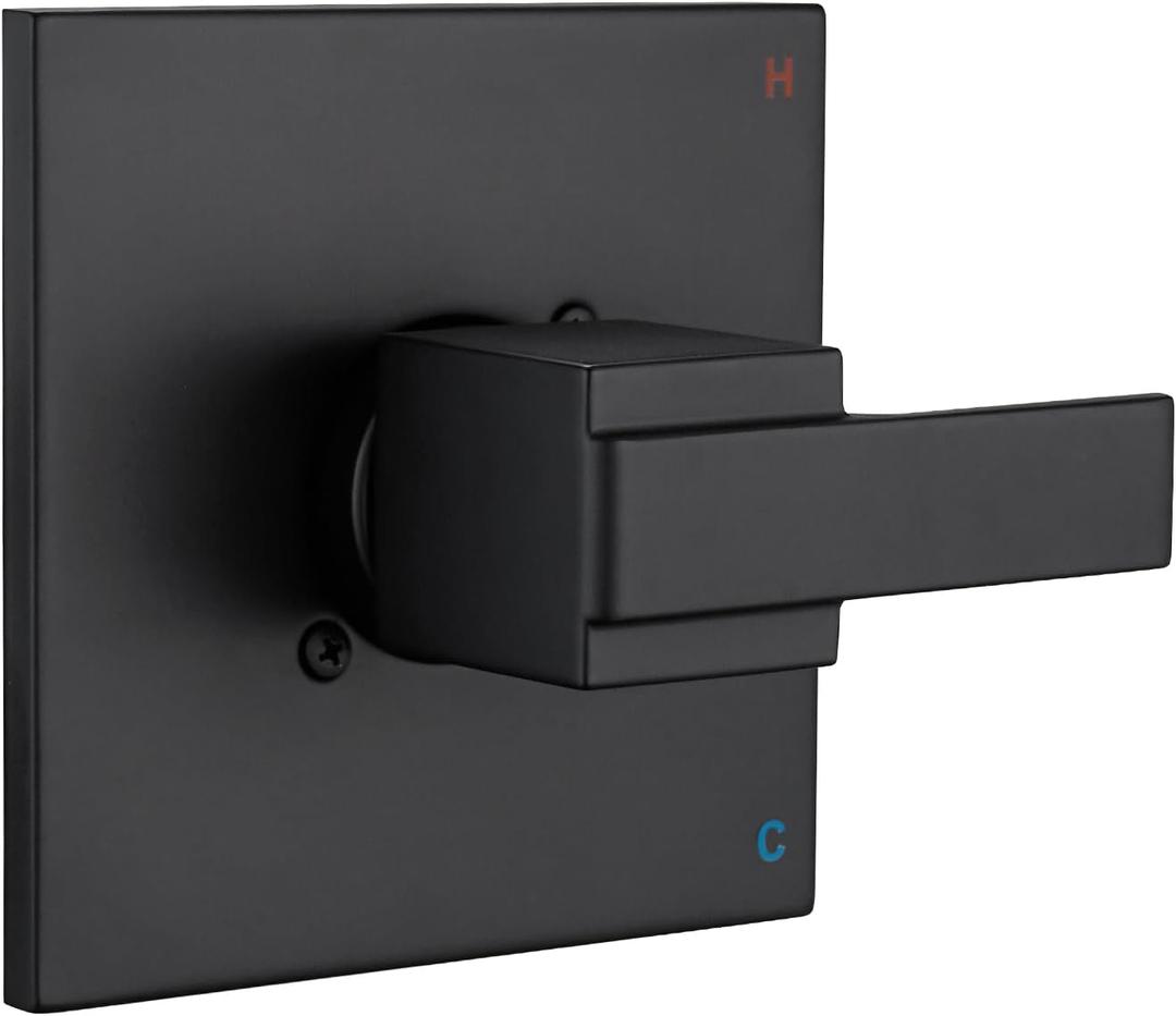 Shower Trim Kit Compatible with Delta 13/14 Series, Shower Cover Plate with Handle (Valve& Catridge Not Inclued)- Matte Black