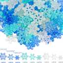 Yookeer 150 Pcs Christmas Mini Resin Snowflakes for Crafts Small Pastel Resin Snowflakes Snow Shaped Christmas Ornaments for DIY Crafts Xmas Tree Home Decor, 3 Sizes(White, Blue, Light Green)