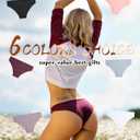 FINETOO Cotton Underwear for Women Sexy Low Rise Ribbed Hipster Breathable Soft Womens Bikini Girls Panties Cheeky S-3XL (L)