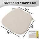 SINOSSO Memory Foam Chair Cushions for Dining Chairs Set of 4, Kitchen Seat Cushions 1.6" Thick, Removable & Washable, Non-Slip Silicone Bottom, Oeko-TEX Certified (Oatmeal Beige), 16.5"L X 16.1W"X 1.6H"