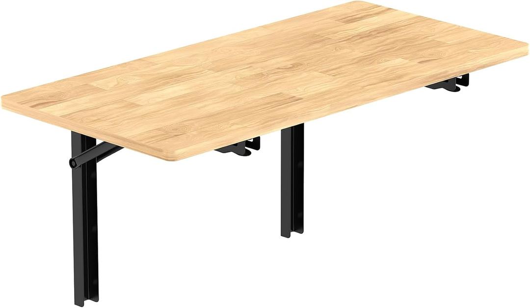 TORACK Heavy Duty Wall Mounted Folding Workbench, Space-Saving Collapsible Wall Table/Desk for Garage Workshop, Holds Up to 550 lbs(Board Size: 47.25 x 22.75 in)