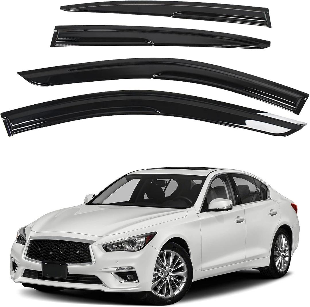 munirater Window Visors Vent Rain Guard Shade Deflector Replacement for 2014-2020 Infiniti Q50