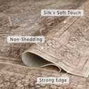 vivorug 8x10 Area Rugs for Living Room, Non-Slip Backing Washable Rug 8x10, Large Area Rug Soft Carpet for Bedroom Dining Room, Vintage, Easy Clean, Durable, Low Pile Rug Under Table, Earth Tone