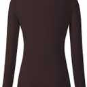 Women's Long Sleeve Slim Fit Turtleneck Basic Layering T-Shirt (Coffee)