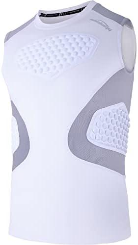 COOLOMG Youth Baseball Chest Protector Padded Compression Shirt Softball Football Lacrosse Rib Heart Sternum Guard, Size S
