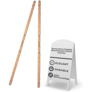 Renovators Supply Manufacturing Corner Protectors 39 1/4 in. Beechwood Edge Protector, Sanded Corner Guard 2 Pack