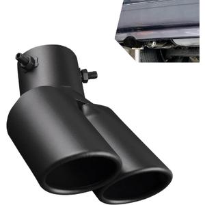 Dual Exhaust Tips, Double Outlet Bending Muffler Exhaust, Stainless Steel Tail Pipe Muffler Tip, Universal Car Exhaust Pipe Modification Accessories (Black)
