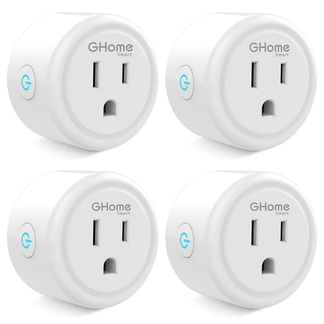 GHome Smart Plug Mini, WiFi Smart Outlet Plug Works with Alexa and Google Home, Timer Outlet with APP Control, 2.4GHz Network Only, No Hub Required, ETL FCC Listed (2 Pack), White