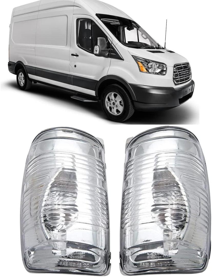 Side Mirror Indicator Light Covers Fit For Ford Transit T150 250 350 2015 2016 2017 2018 2019 2020 2021 MK8,Left&Right