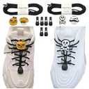 13 x 
Fulcyla 2 pairs Elastic Shoe Laces -Elastic No Tie Shoelaces for Kids, Adults(Pumpkin Skull)