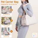 Dog Carrier Tote Bag, Foldable Soft Sided Breathable Mesh Lightweight Travel Handbag with Padded Handles, Lace Decor Portable Pet Purse for Small Puppy Kitten Cat Up to 15 Lbs (Pink)