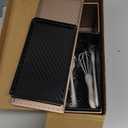 2Pack Pullman Loaf Pans with Lids  2.2 LB & 1 LB Dough Capacity, Non-Stick Carbon Steel Bread Pans for Homemade Sandwich and Sourdough Bread, Corrugated Toast Mold (Gold & Black)