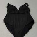 Eomenie Women's One Piece Swimsuit Tummy Control Bathing Suit V Neck Slimming 1 Piece Swimwear (Black Ribbed), Size: XL