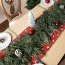 Christmas Cedar Garland Artificial Realistic Real Touch Soft and Thickness Greenery Faux Cedar Pine Garlands for Home Fireplace Table Mantel Indoor Outdoor Holiday Party Xmas Winter Decoration6FT