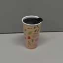 Lighthouse Christian Products Thankful and Blessed 12 ounce Ceramic Stoneware Travel Tumbler Mug, Blush Pink Floral