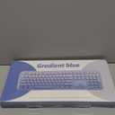 Wireless Keyboard and Mouse Combo, 2.4GHZ Typewriter Retro Full Size Keyboards, Cute Colorful Computer Keyboard and Wireless Mouse for Laptop/Desktop/Windows/PC (Blue Gradient)