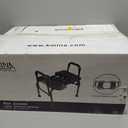 KMINA Raised Toilet Seat with Handles, 400 lbs Toilet Seat Risers for Seniors, Adjustable Height & Width, Comfort PU Foam Seat, Fit Any Toilet, Patented, Made in Europe (Black)