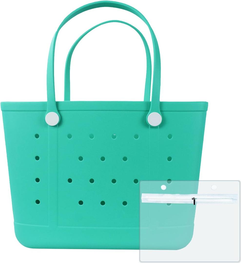 Juyeesm X Large Beach Bag, Oversized Rubber Beach Bag, Washable Open Tote Bag Durable Tote Travel Bags