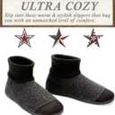 Cozylook Men's Slippers with Knitted Cuff Cozy Memory Foam Non-slip Indoor Outdoor Slipper Socks with Rubber Sole Black Size 8-9