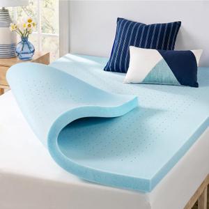 Best Price Mattress 1.5 Inch Ventilated Memory Foam Mattress Topper, Cooling Gel Infusion, CertiPUR-US Certified, Dorm Essentials, Queen