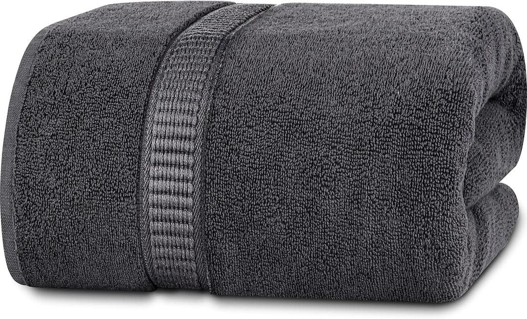 Utopia Towels - Luxurious Jumbo Bath Sheet 1 Piece - 600 GSM (55x25 Inches) 100% Ring Spun Cotton - Highly Absorbent and Quick Dry Extra Large Bath Towel - Super Soft Hotel Quality Towel (Grey)