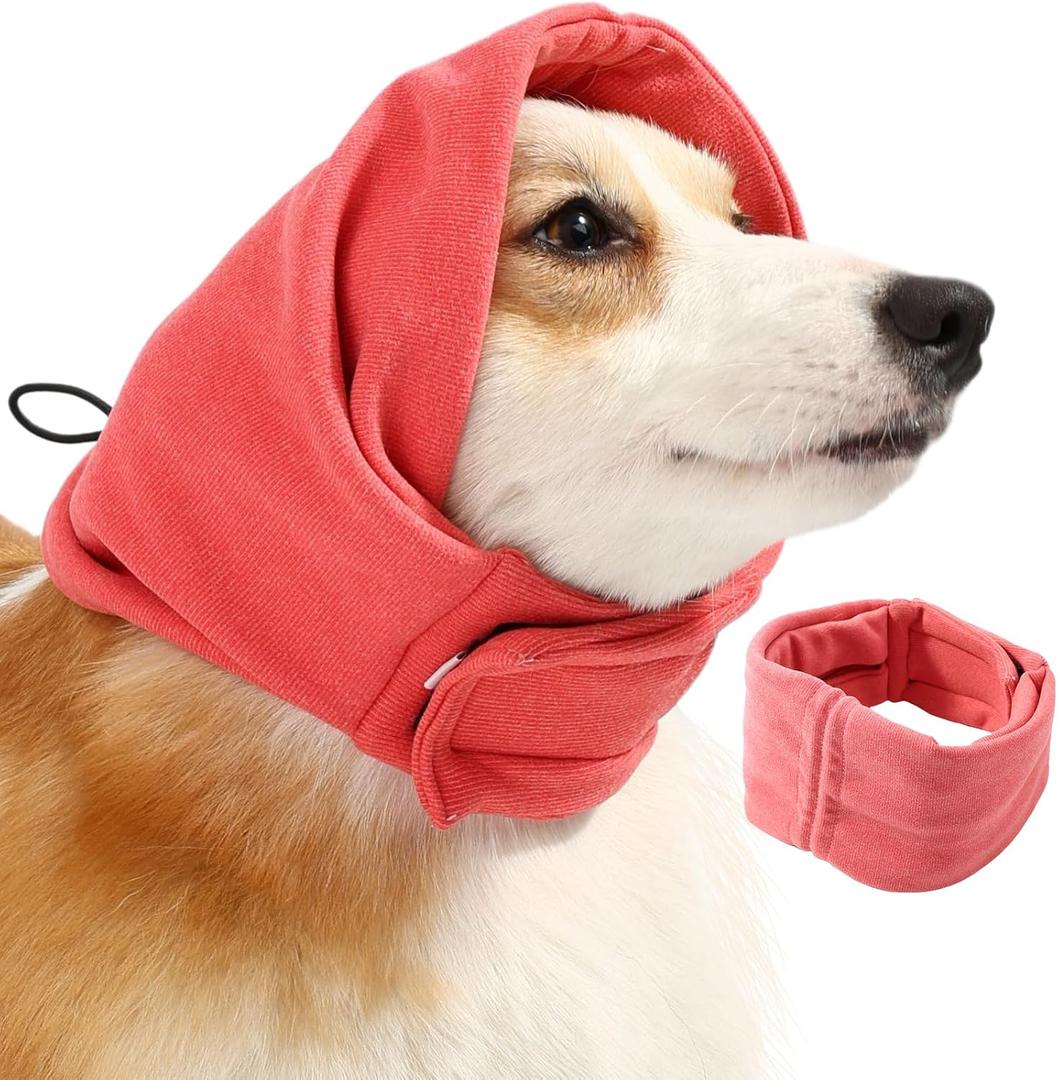 Dog Head Ear Warp Relief Ear Muffs Noise Protection (M-Head Circle(13.7"~18.9"), Rose)